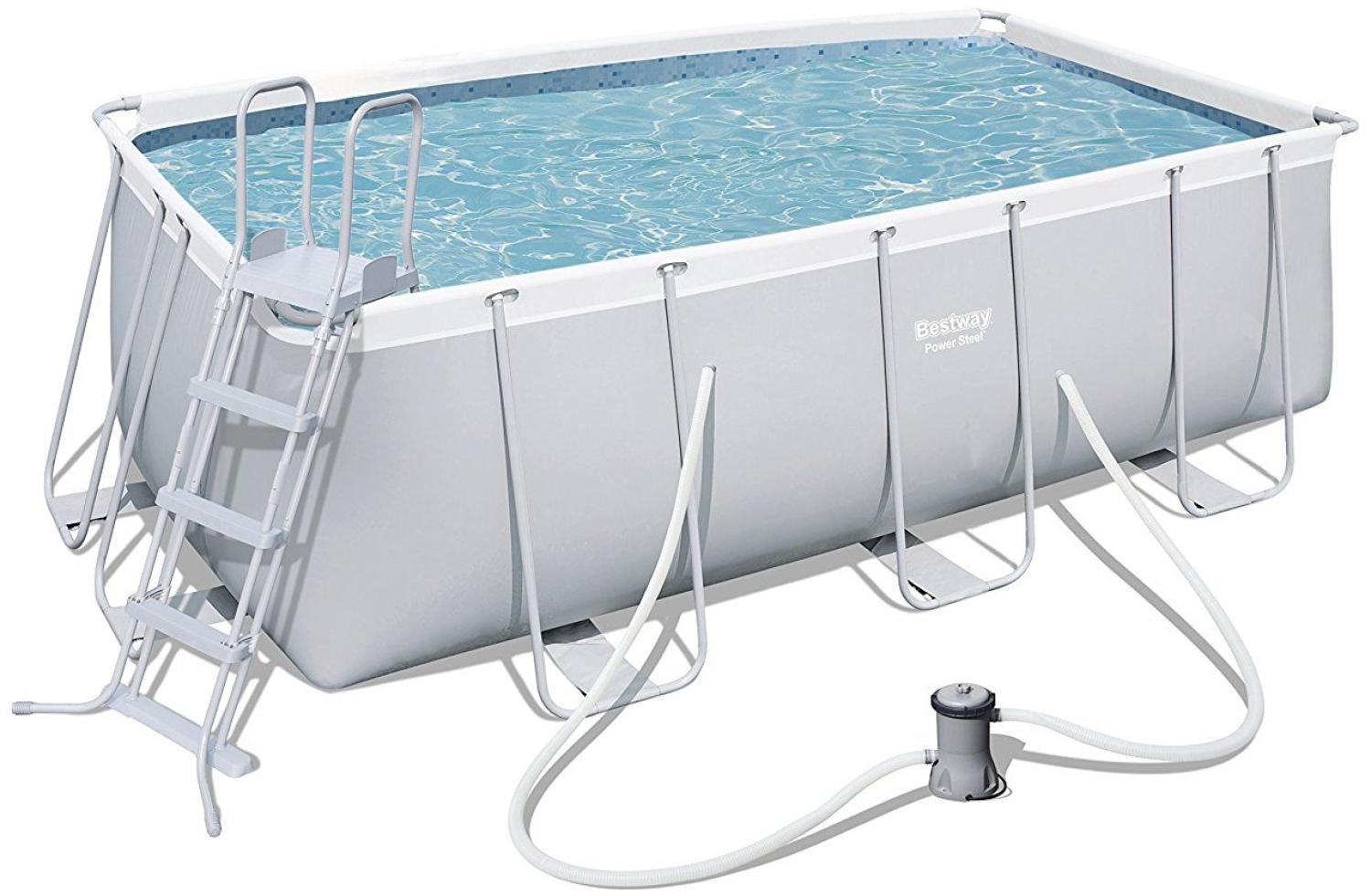 Bestway Frame Pool Set viereckig, grau, 412x201x122 cm, 56456 Bild 1