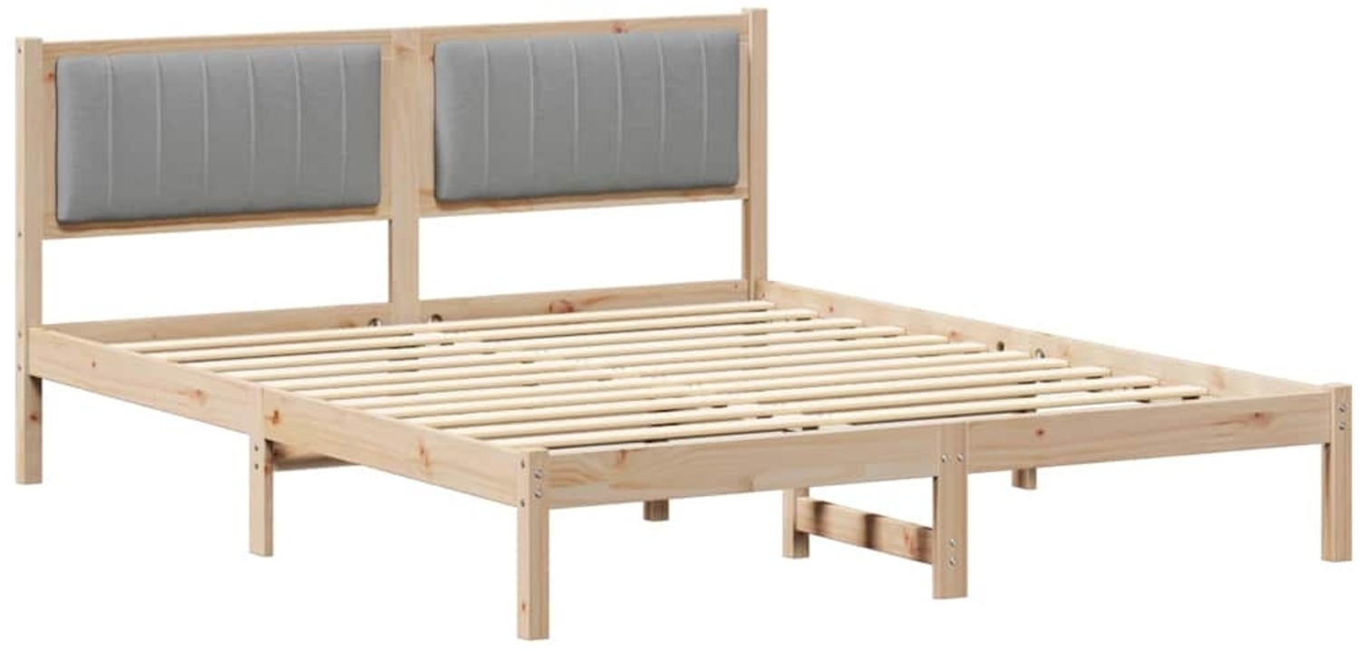 vidaXL Bettgestell mit gepolstertem Kopfteil Hellgrau 160 x 200 cm 878244 Bild 1