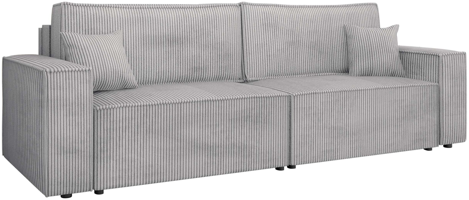 Schlafsofa Kobaro Cord mit L-Funktion, 2 Bettkästen und Schlaffunktion (Farbe: Poso 110) Bild 1