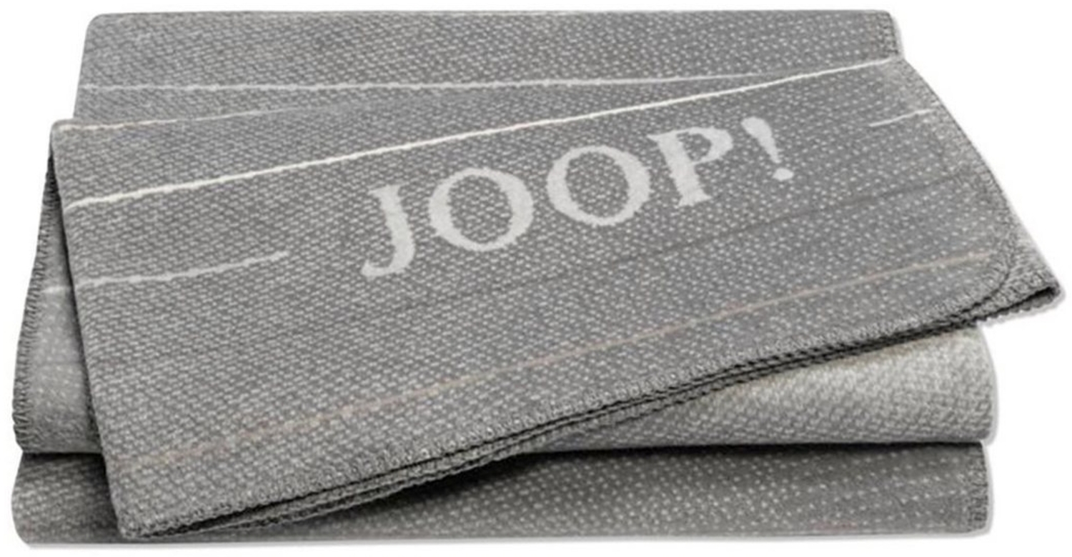 Wohndecke MOVE, 150 x 200 cm, Steingrau, Streifenmuster, JOOP!, Mischgewebe, mit Zierstich Bild 1
