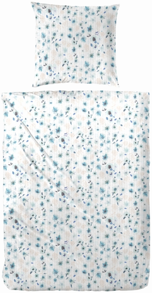 Westminster Bettwäsche Mikrofaser Blumen blau 135 x 200 cm Bild 1