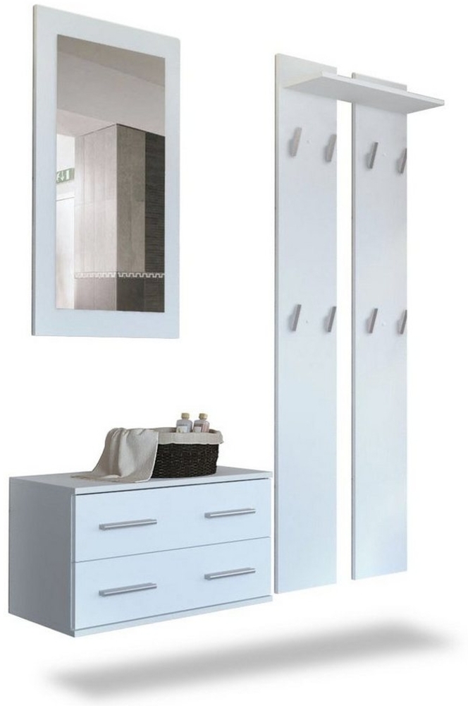 Garderobenset Garderobe Kioto, Korpus in Weiß matt / Front in Weiß matt Bild 1
