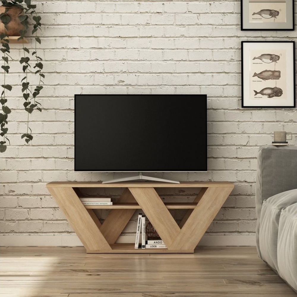 Decortie TV-Schrank Pipralla Moderner TV-Ständer Multimedia Mit Einlegeböden, 110 x 30 x 40 cm Bild 1