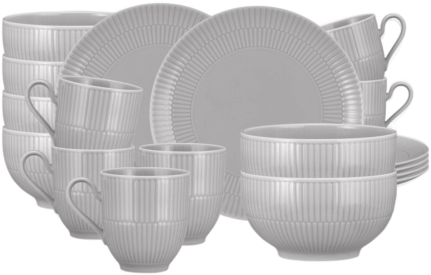 Seltmann Weiden Amina Frühstücks-Set 18-teilig Silbergrau Bild 1