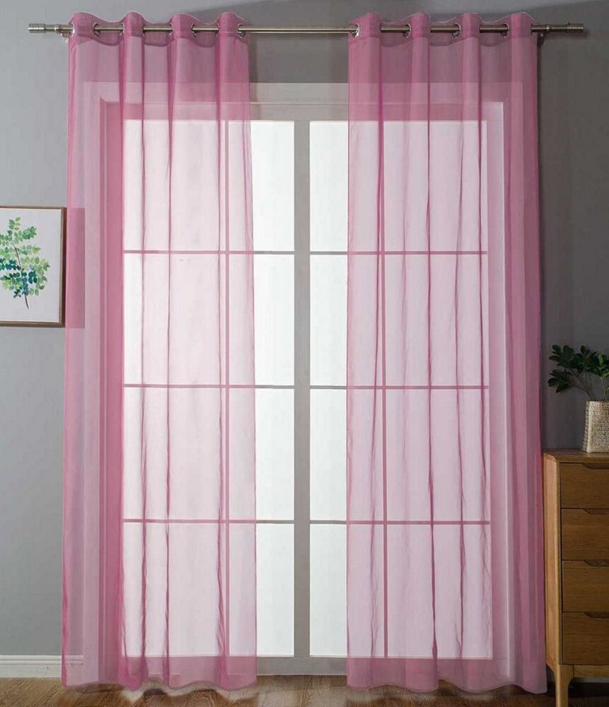 Gardinenbox Gardine, Ösen (2 St), transparent, Voile, Ösenvorhänge Voile »Uni« Bleibandabschluß 20332-cn2 Bild 1