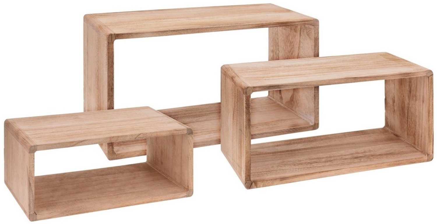 Spetebo Wandregal Holz Hängeregal rechteckig 3er Set - 45/40/35 cm, 3-tlg. Bild 1