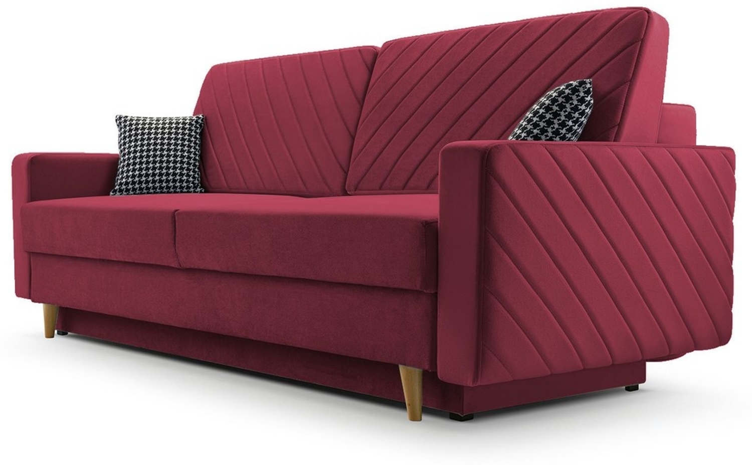 MOEBLO Schlafsofa CALIFORNIA, Sofa aus Samtstoff Couch für Wohnzimmer Sofagarnitur Polstersofa Wohnlandschaft Velours 230x96x97cm, mit Bettkasten und Schlaffunktion Bild 1