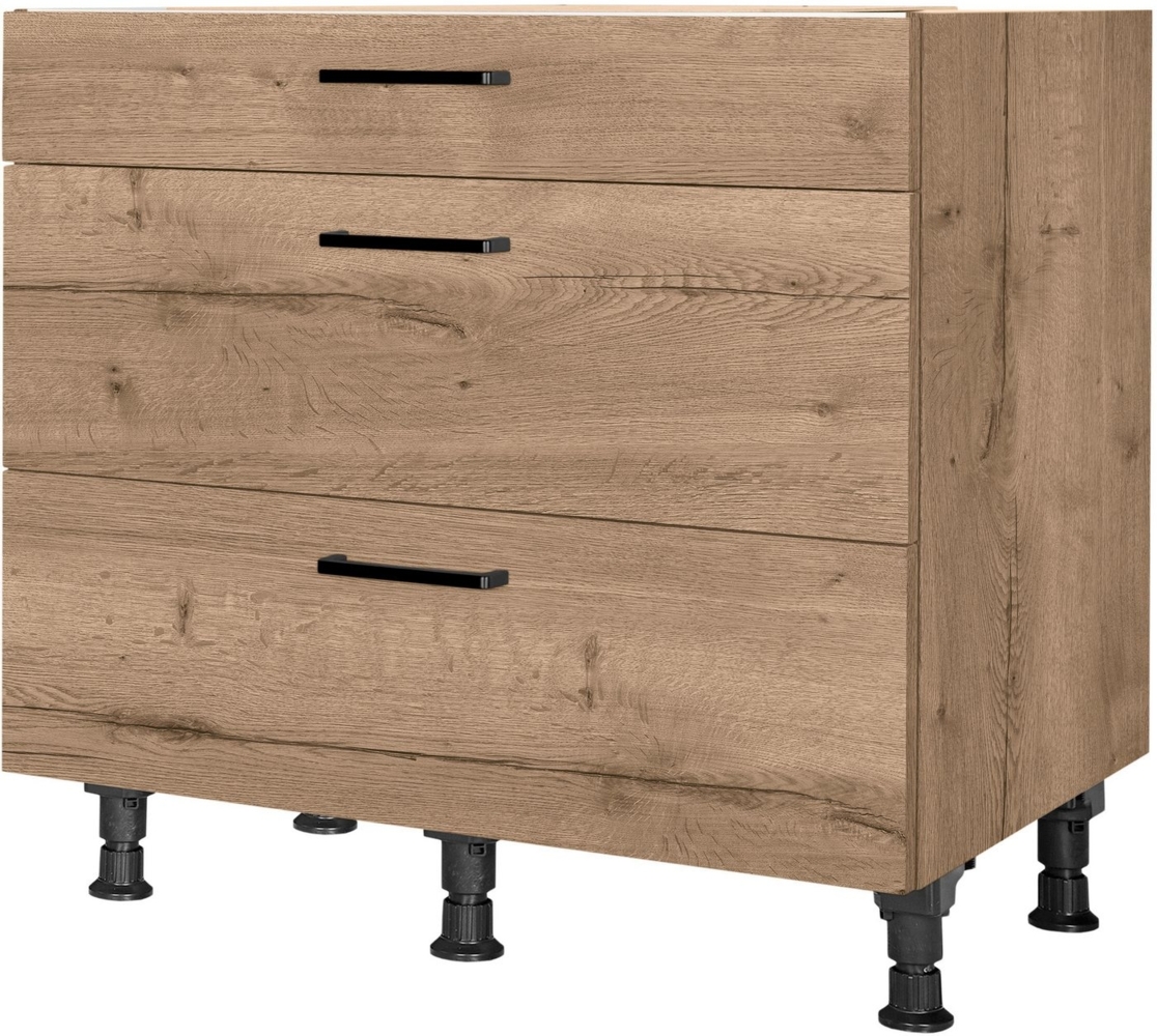 nobilia® Unterschrank "Structura", vormontiert, mit höhenverstellbaren Sockelfüßen, in den Breiten 30, 45, 60 und 90 cm, mit Schubkasten und Auszügen Bild 1