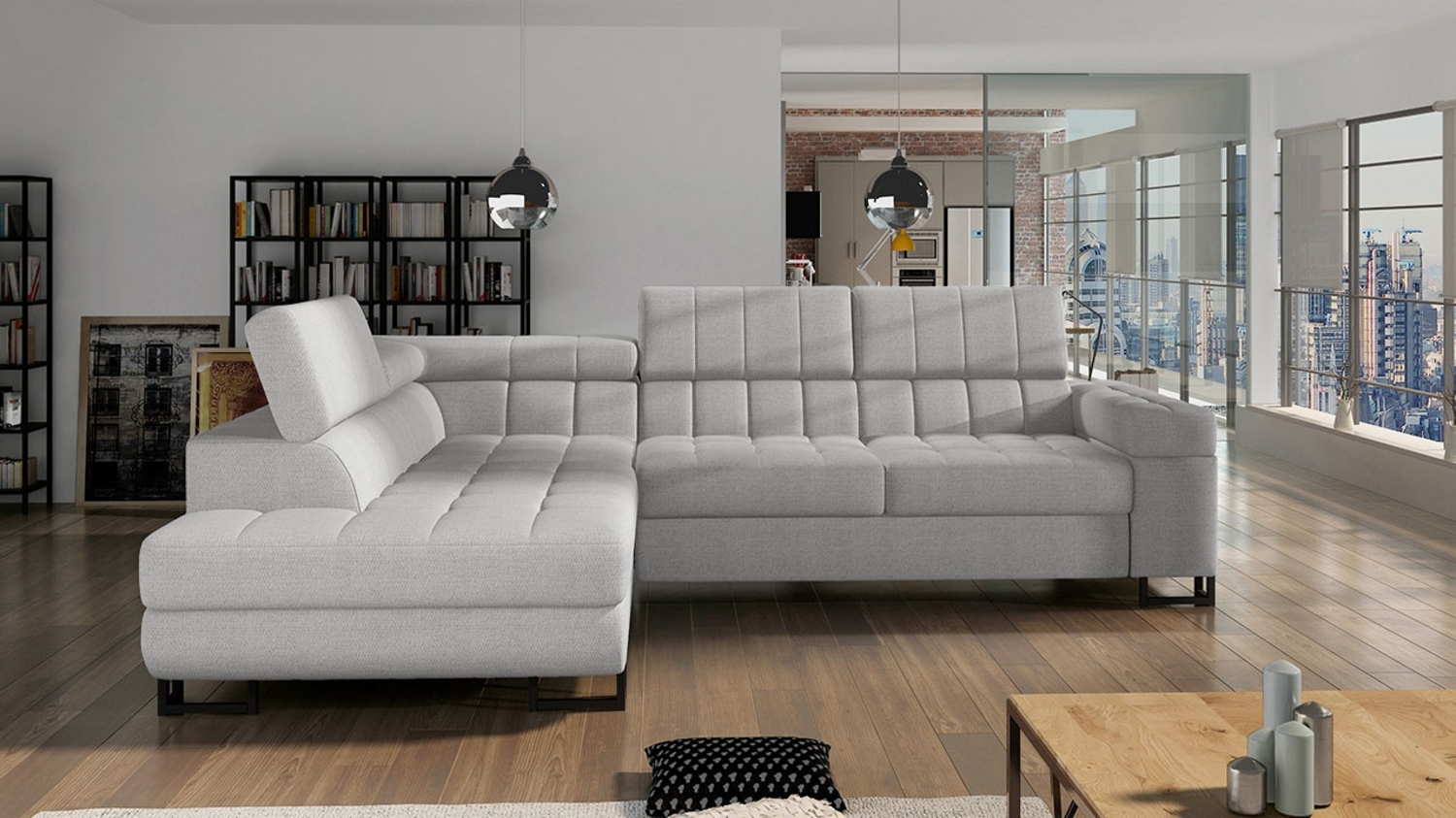 Ecksofa Laris, Seite: Links, Farbe: Enzo 162 Bild 1