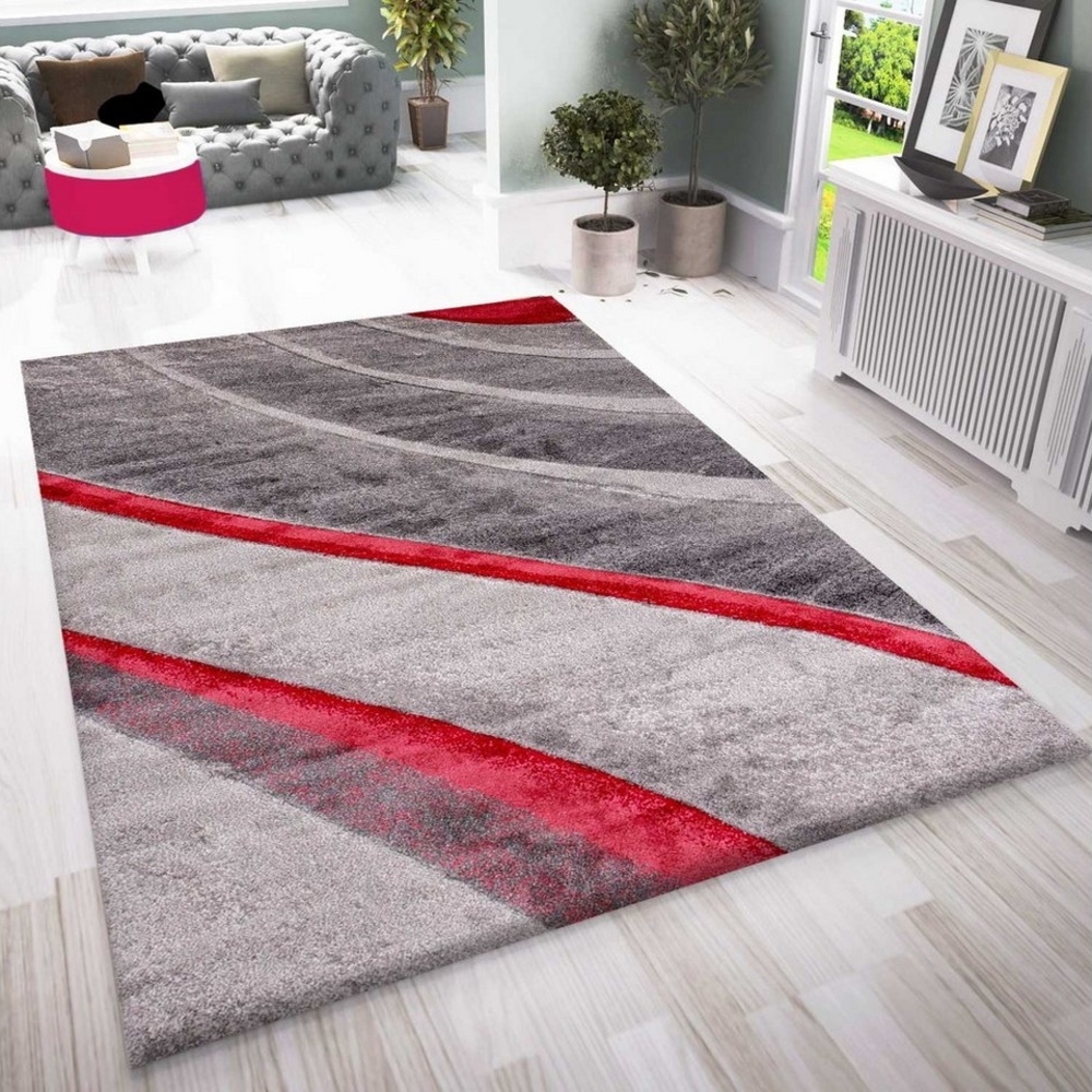 Vimoda Teppich Teppich Wohnzimmer Designer & Modern Wellen Motiv in 4 Farben, Rechteckig, Höhe: 10 mm, Teppich Wohnzimmer dicht Top Qualität auch für Schlafzimmer und Flur Bild 1