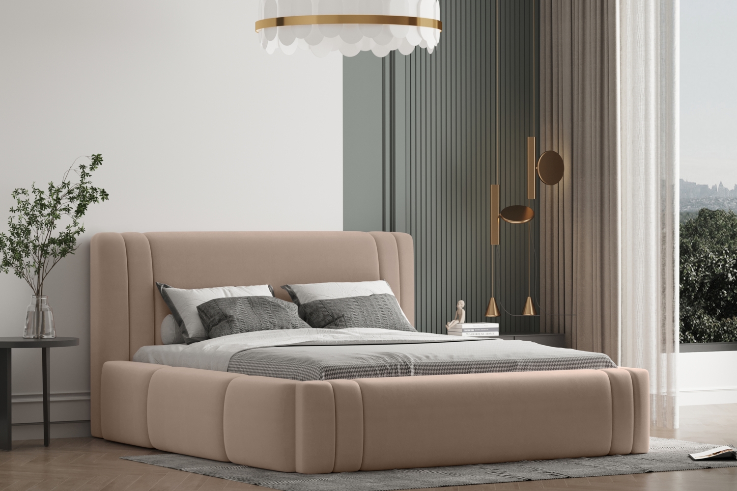 Polsterbett ROLF-OM 160x200 mit Bettkasten und Lattenrost. Farbe: VELUTTO 3 Bild 1