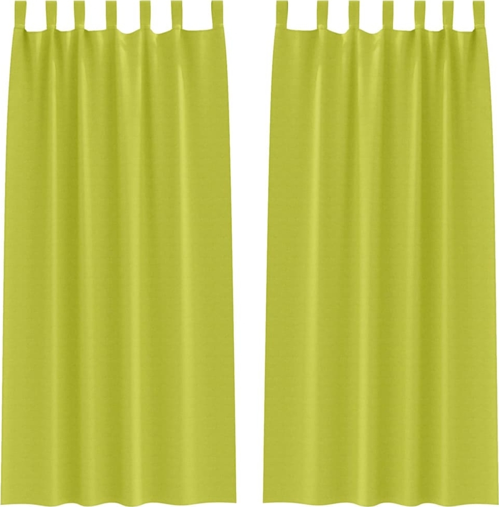 vidaXL Verdunkelungs-Vorhänge mit Ringen 2 pcs Grün 260 x 140 cm 4107612 Bild 1