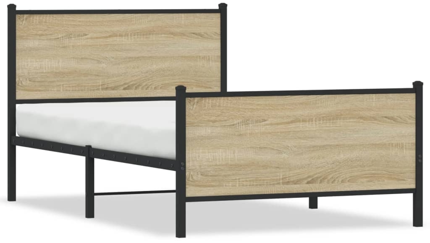 vidaXL Metallbett ohne Matratze Sonoma-Eiche 100x200 cm 4007729 Bild 1