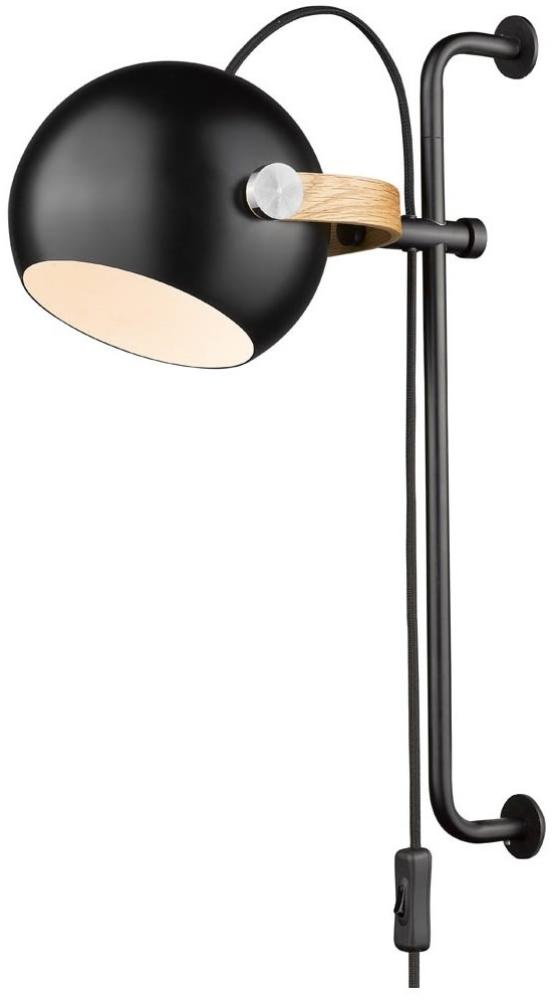 Halo Design No. 734146 LED Wandleuchte D.C, schwarz matt-Eiche Ø 18 Bild 1