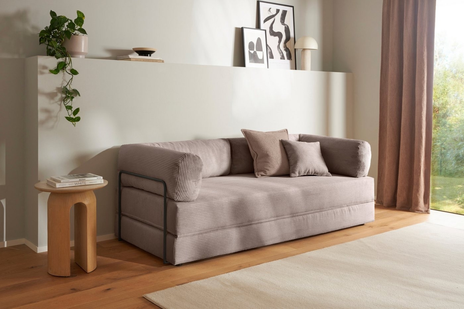 homsy by Ana Johnson Schlafsofa Folda, Dauerschläfer, Breite 206 cm, Liegefläche 181x198 cm, mit Bett-/Schlaffunktion, inkl. 1x Zierkissen, Tonnentaschenfederkern Bild 1