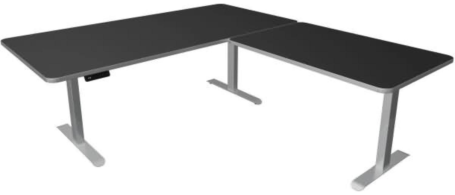 Kerkmann Schreibtisch Sitz-Stehtisch Move 3 Premium 200x100x72-121cm inkl. Anbautisch 120x80cm elektr. höhenverstellbar mit Memoryfunktion Anthrazit Bild 1