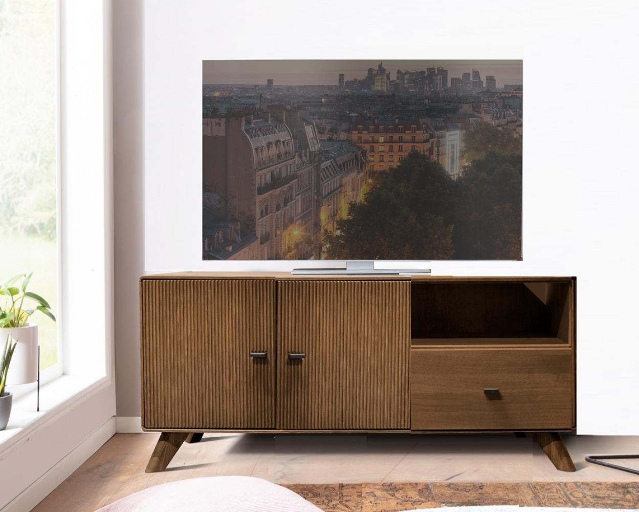 TV Element 141x57 cm "Lugano" Kernbuche massiv Tabak geölt Bild 1