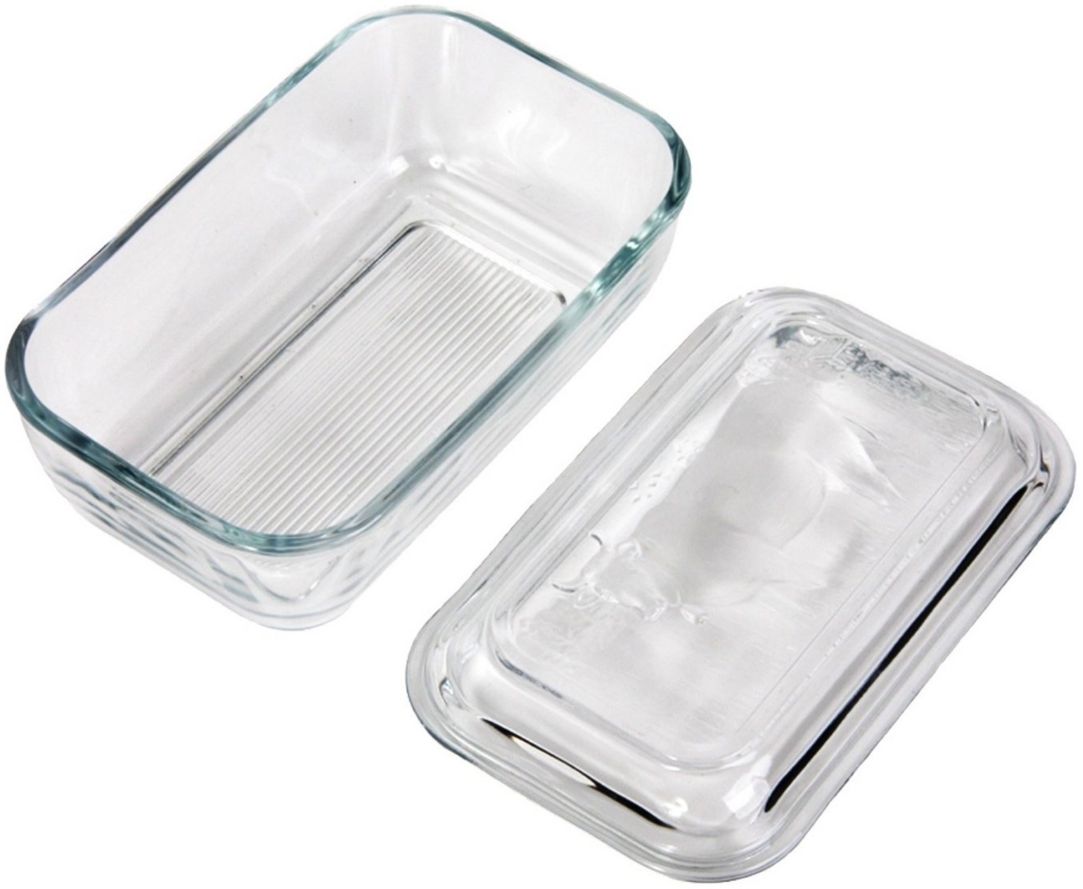 Luminarc Butterdose aus Glas mit Kuh-Motiv 17 x 10,5 x 7 cm Glas, für ca. 250 g Butter, spülmaschinengeeignet Bild 1