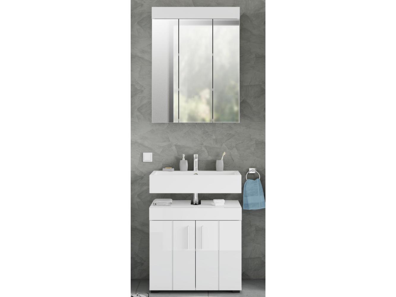 Badezimmer-Set >Kolomea< (2-teilig) in Weiß - 60x190x35cm (BxHxT) Bild 1