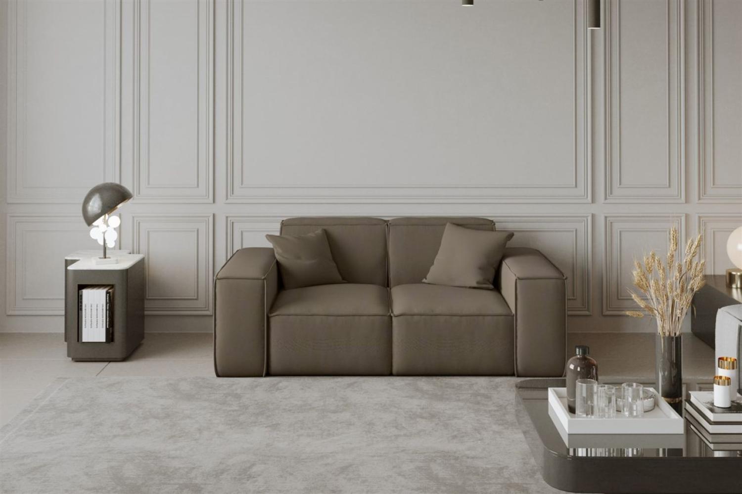 Sofa Designersofa CELES 2-Sitzer in Stoff Opera Velvet Taupe Bild 1