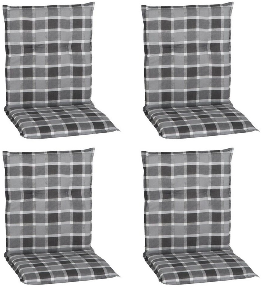 NYVI Sitzauflage Niedriglehner Auflagen 4er Set Barcelona Gartenstuhlauflagen 100x50cm, (4 St), Niederlehner Stuhlauflage Sitzauflage mit Halteband Kariert Karo Bild 1