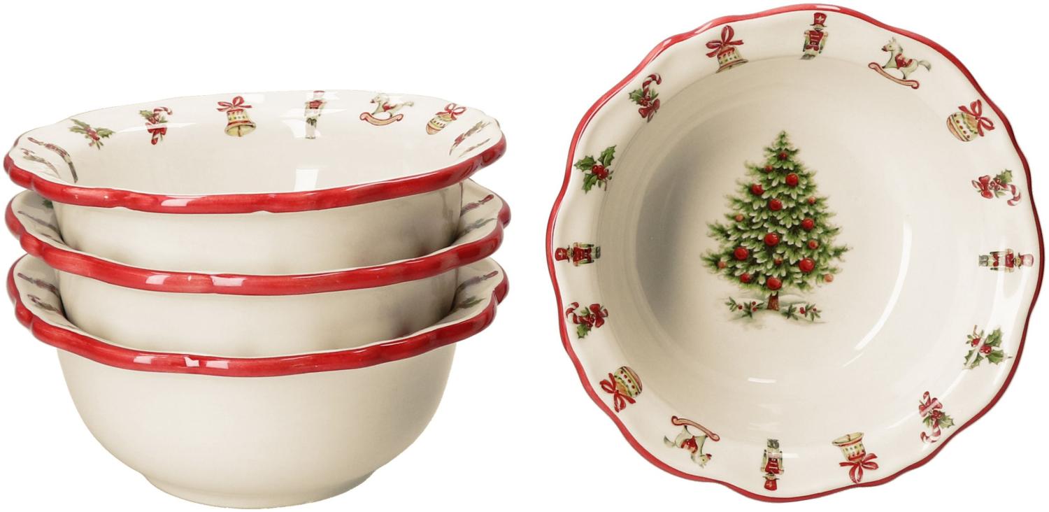 4x Maestro Natale Schale Ø17,5cm 470ml Keramik 4 Personen Müsli Kekse Schüssel Bild 1