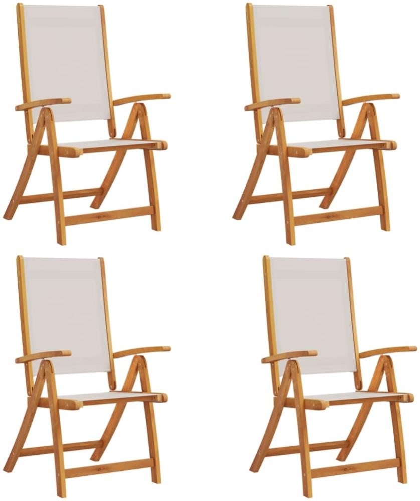 vidaXL Gartenstühle 4 Stk. Klappbar Massivholz Akazie und Textilene 3279238 Bild 1