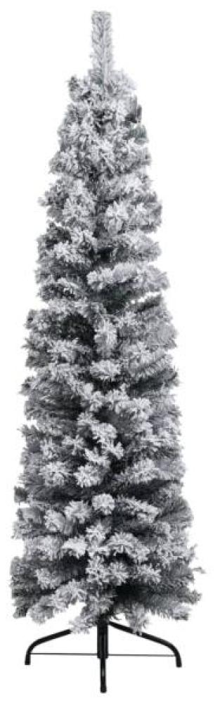 vidaXL Künstlicher Weihnachtsbaum Schlank mit Schnee Grün 150 cm PVC 320953 Bild 1