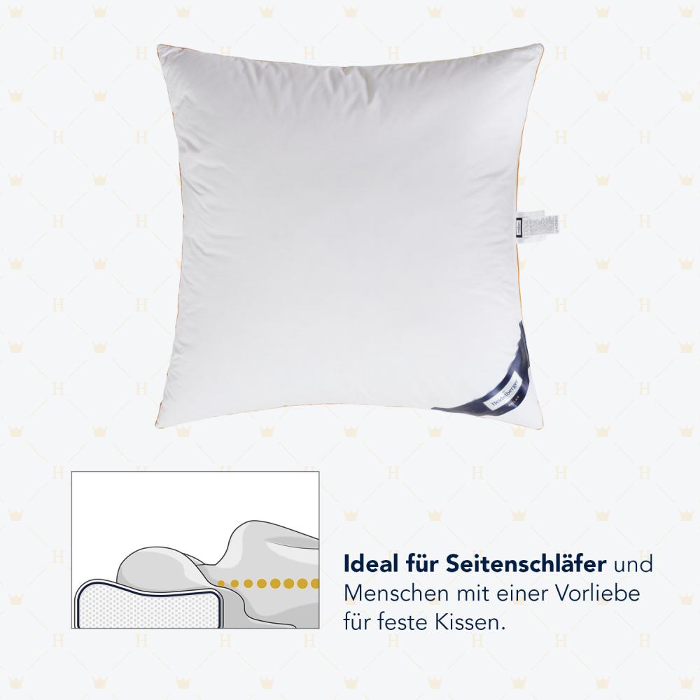 Heidelberger Bettwaren Kissen 80x80 cm | 3-Kammer-Kopfkissen mit Gänsedaunen und Federn | atmungsaktiv, hautfreundlich, hypoallergen für Seitenschläfer | Serie Polar Bild 1