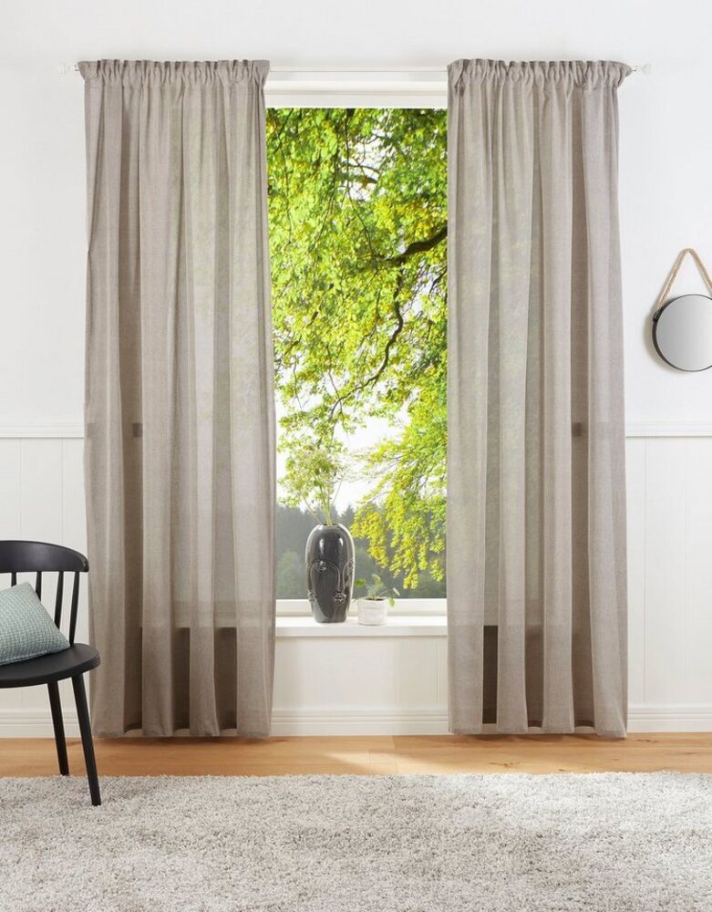LeGer Home by Lena Gercke Vorhang Lanea, Multifunktionsband (1 St), halbtransparent, Leinenoptik, 1 Schal, verschiedene Größen Bild 1