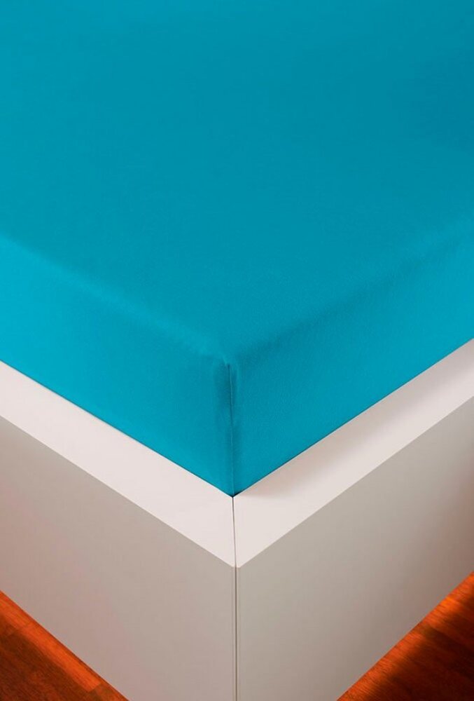 bellana Spannbettlaken Jersey-Elasthan Aqua in Gr. 90x200, 140x200 oder 180x200 cm, Jersey, Gummizug: rundum, (1 Stück), aus Baumwolle, für Matratzen bis 35 cm Höhe, Bettlaken, Spannbetttuch Bild 1