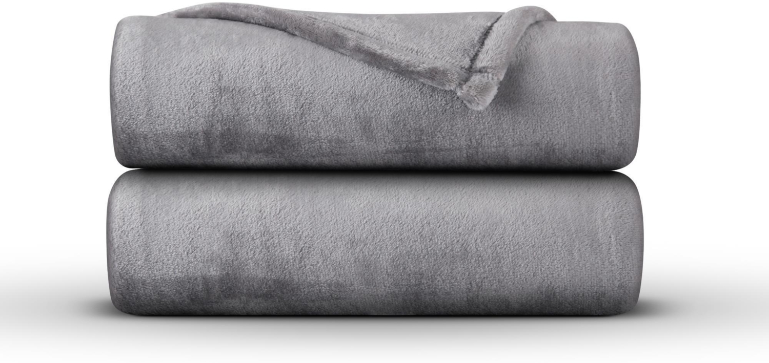 Kuscheldecke "Mirabella" - Cashmere Touch Hellgrau 220x240 cm Bild 1