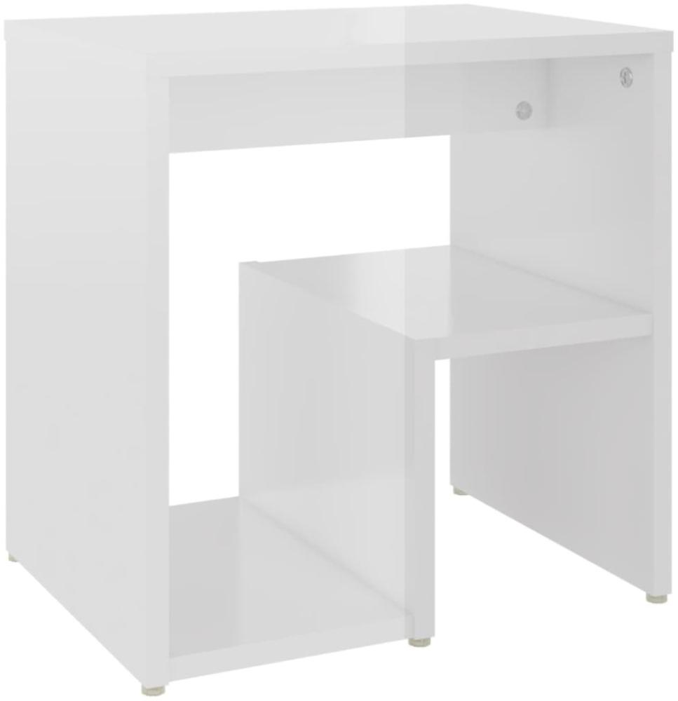 vidaXL Nachttisch Hochglanz-Weiß 40x30x40 cm Holzwerkstoff 806340 Bild 1