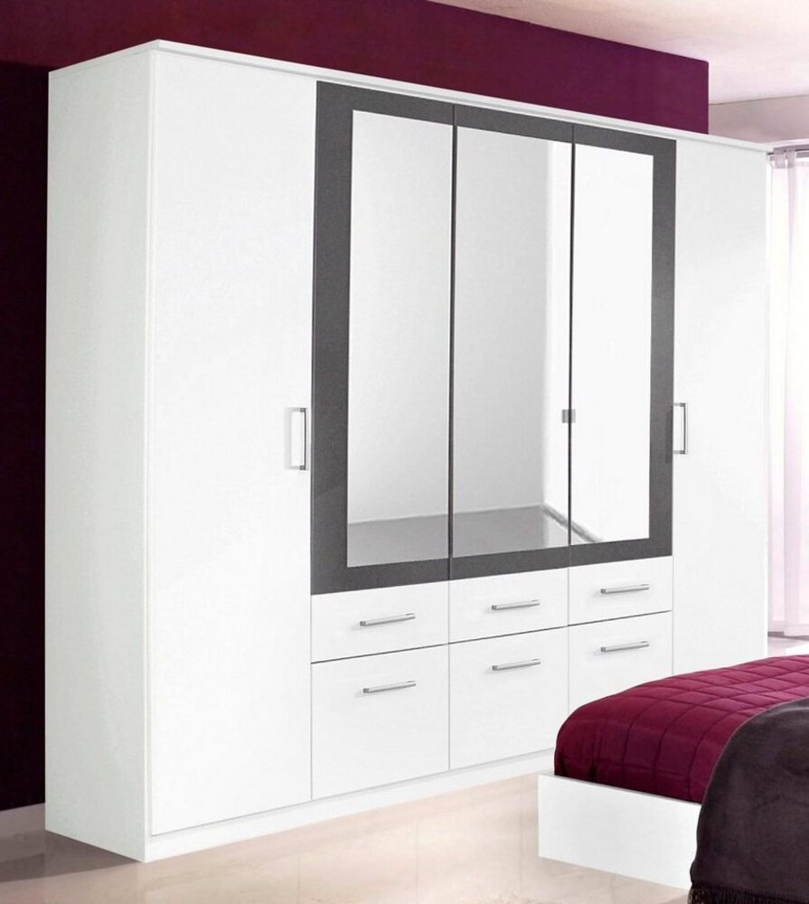 Kleiderschrank BURANO in Weiß und Grau Metallic 226 cm Bild 1