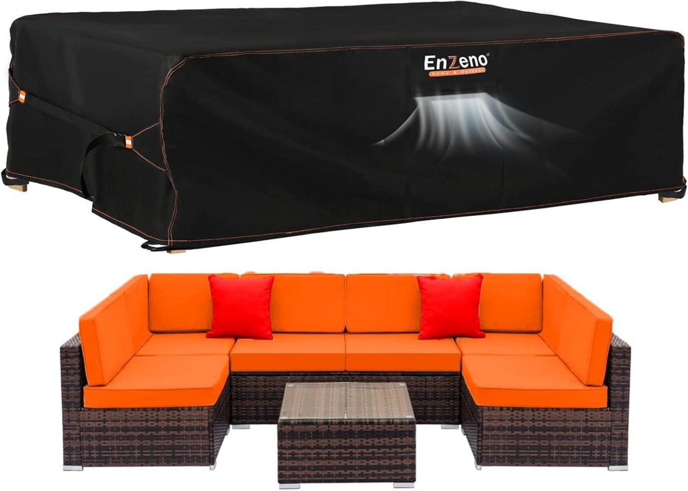 Enzeno Abdeckung Gartenmöbel 270x180x94cm Oxford-Gewebe Wasserdicht Bild 1