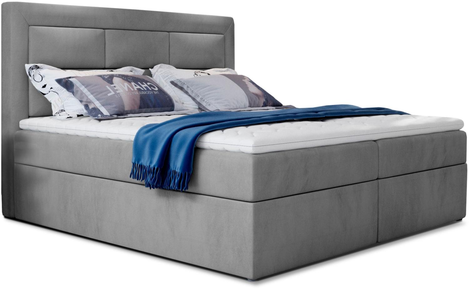 Vivre 180x200, Boxspring Bett, Grau Bild 1