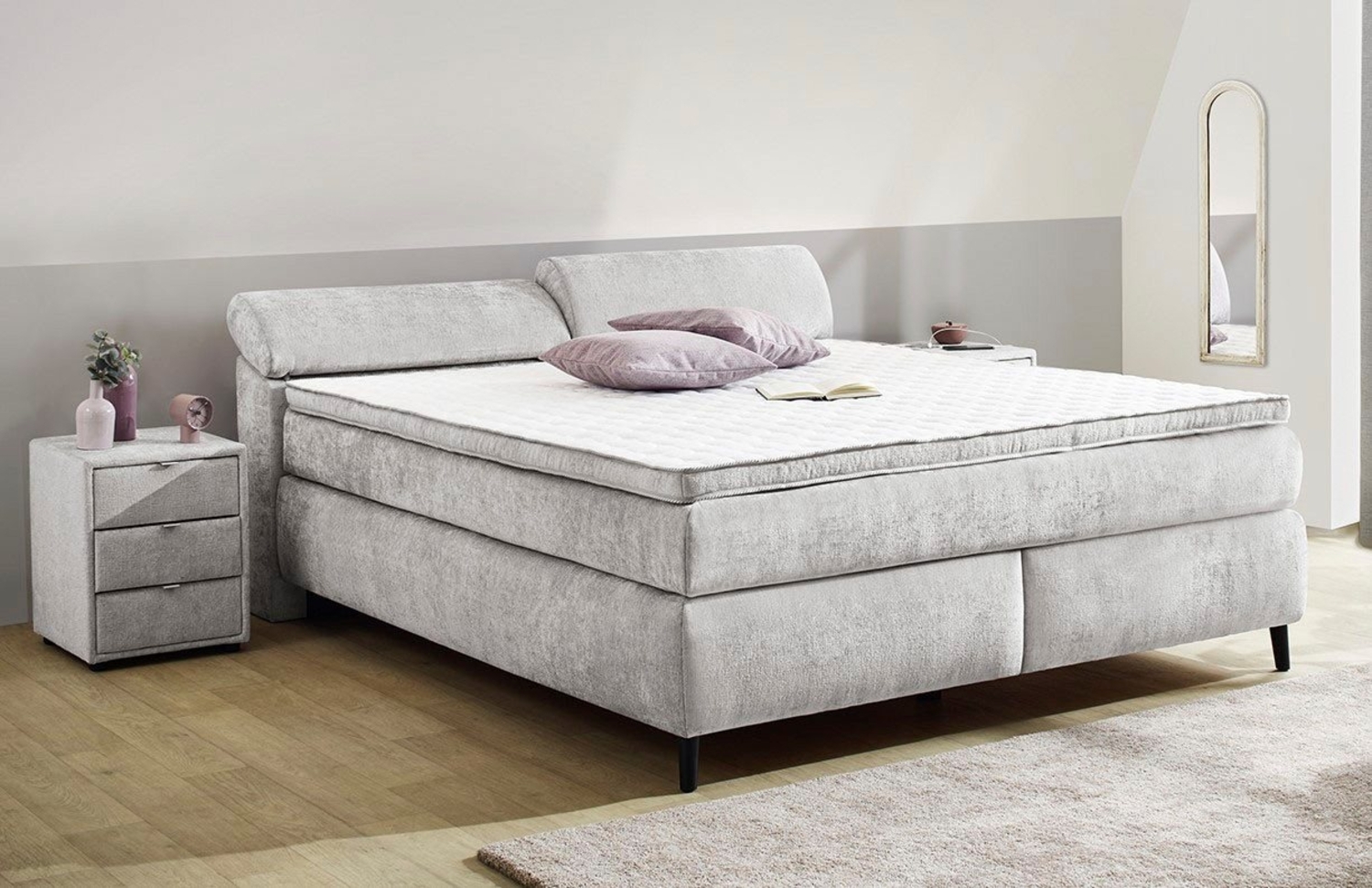 Jockenhöfer Gruppe Boxspringbett Diva, inkl. 7-Zonen-TTFK-Matratze, Kopfteil höhenverstellbar, KS-Topper Bild 1