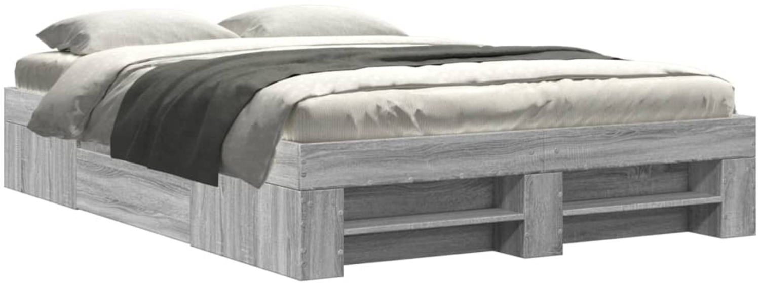 vidaXL Bettgestell Grau Sonoma 120x200 cm Holzwerkstoff 3295483 Bild 1