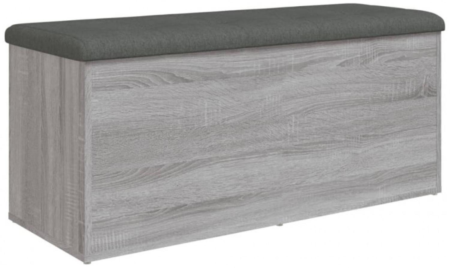 Sitzbank mit Stauraum, Holzwerkstoff, Grau Sonoma, 102x42x45 cm Bild 1