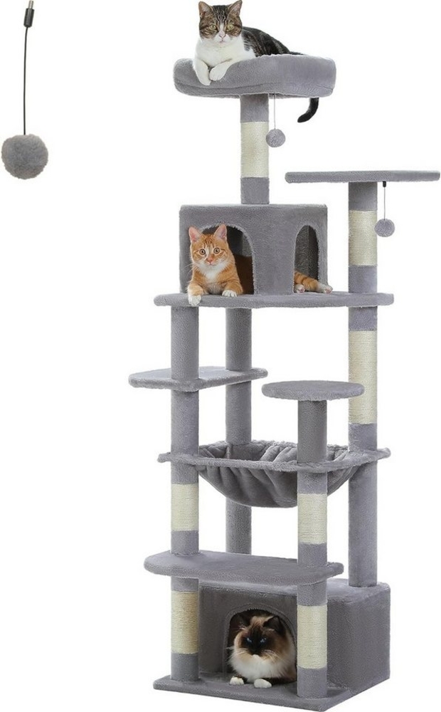 Purpurra Kratzbaum Katzenturm mit Hängematte und Katzenhöhle, 4 Höhen Bild 1