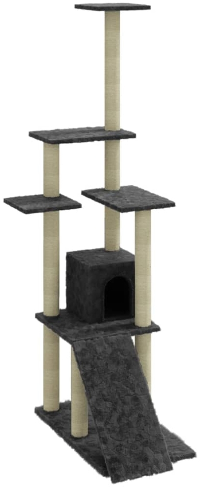 vidaXL Kratzbaum mit Sisal-Kratzsäulen Dunkelgrau 155 cm 171517 Bild 1