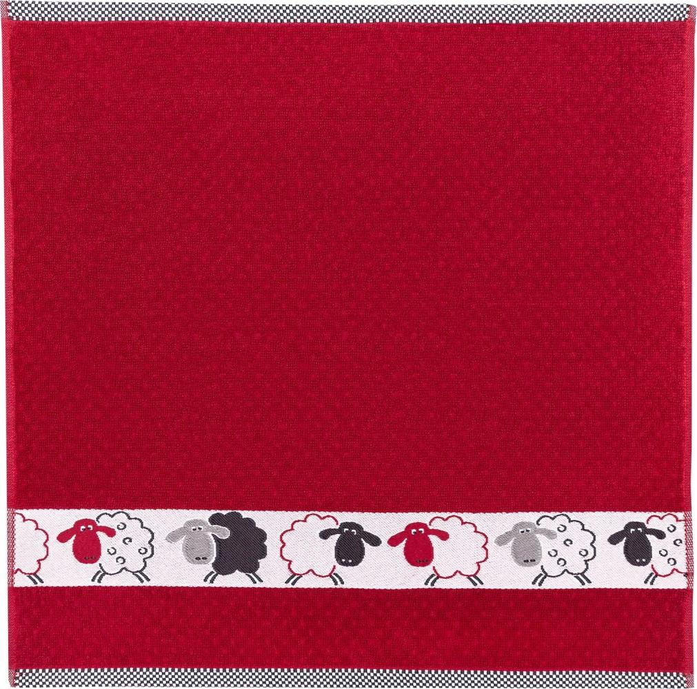 Kracht Küchen Textilien Schäfchen|Baumwoll Küchentuch 50x50 cm rot 3er Pack Bild 1