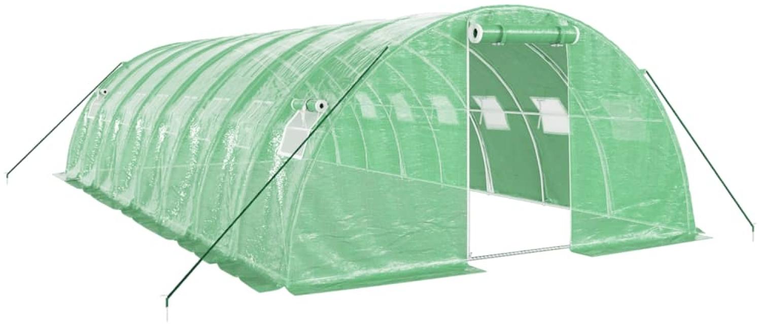 vidaXL Gewächshaus mit Stahlrahmen Grün 32 m² 8x4x2 m 3188063 Bild 1