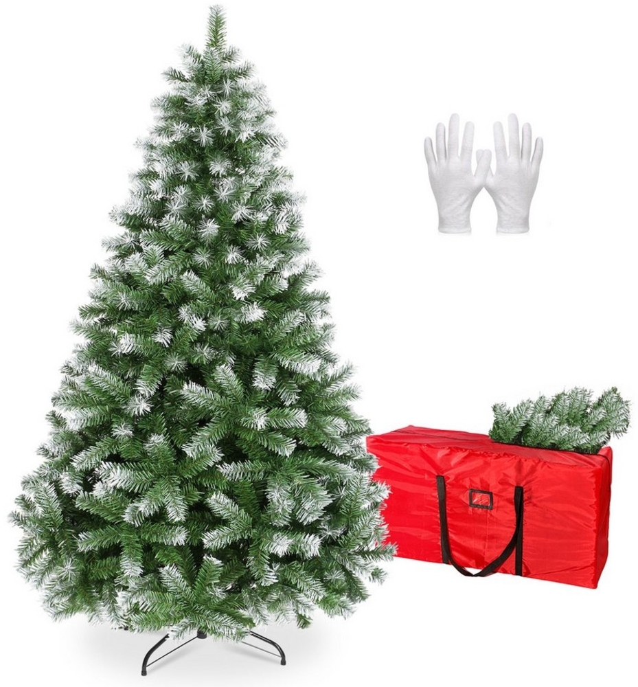 OSTWOLKE Künstlicher Weihnachtsbaum 180cm Christbaum Christmas Tree Tannenbaum mit Aufbewahrungstasche, dichte Zweige, mit Metallständer Bild 1