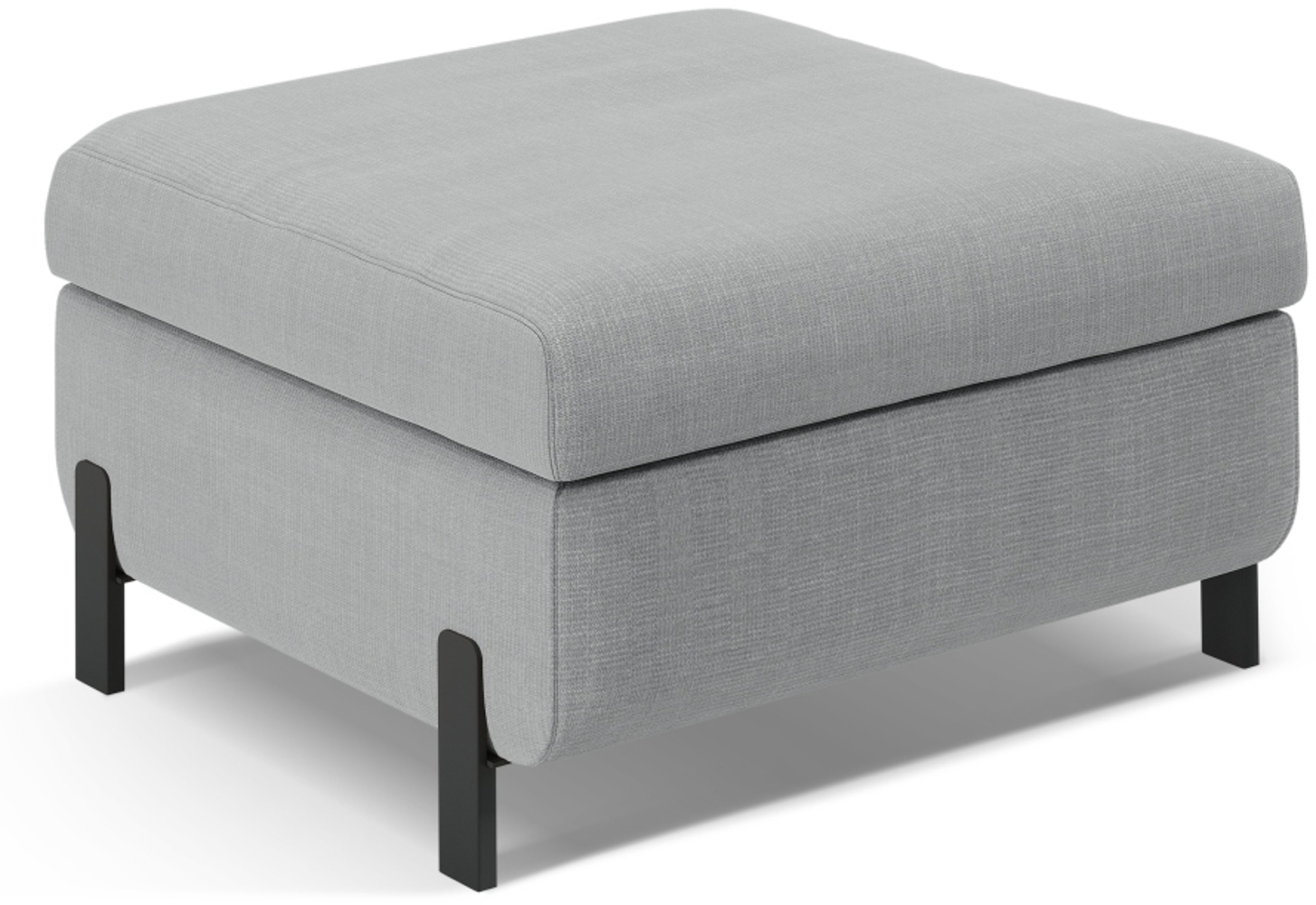 Micadoni Hocker Gloria 1-Sitzer Strukturierter Stoff Hellgrau Bild 1