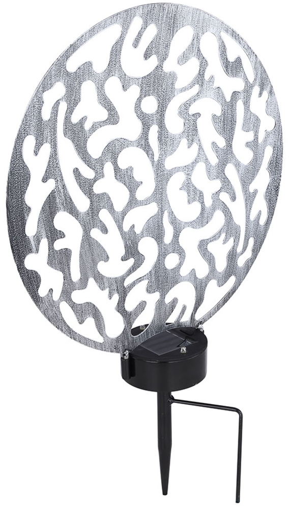 LED Solar-Steckleuchte, Lichteffekt, antik silber, H 41 cm Bild 1
