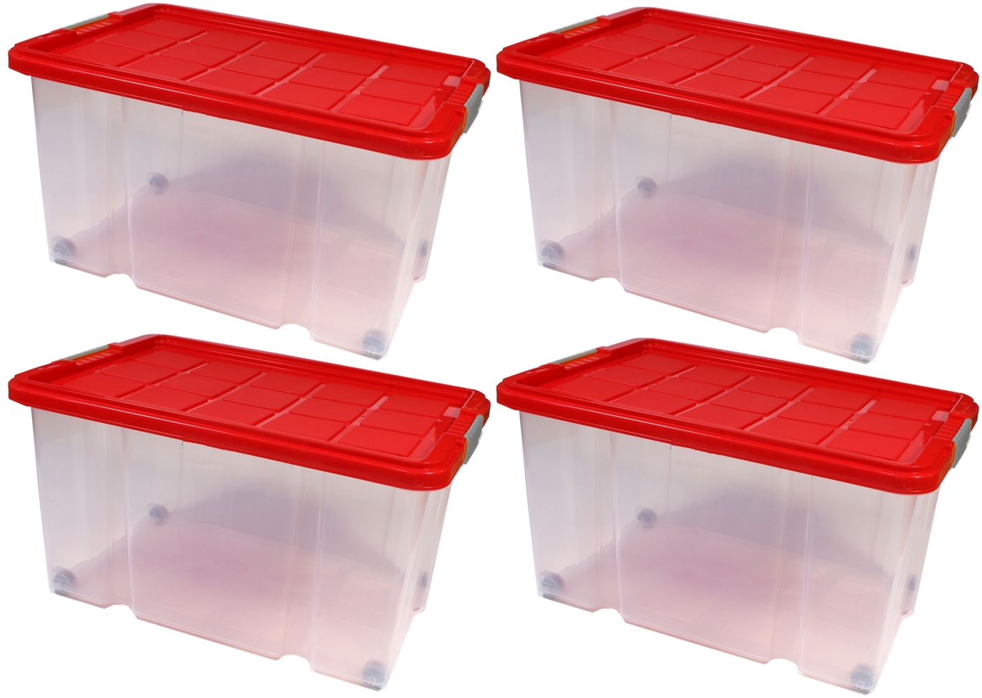 BigDean 4 Stück große Eurobox mit Deckel und Rollen Aufbewahrungsbox 60 X 40 X 32,5 cm Bild 1