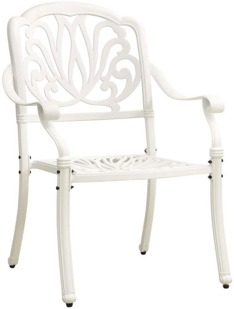3-tlg. Bistro-Set Aluminiumguss Weiß Bild 1