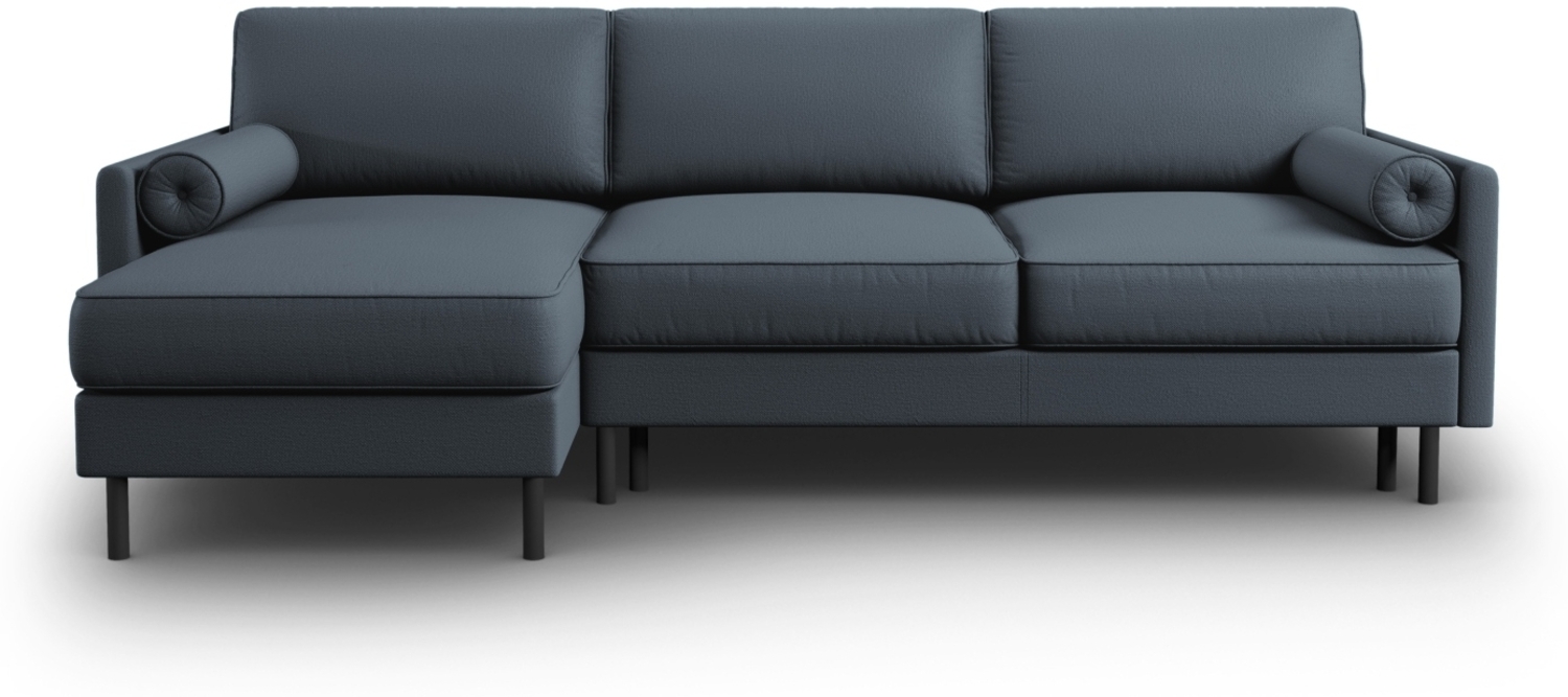 Micadoni Ecksofa Scott 5-Sitzer Strukturierter Stoff Blau Links 140x200 Bild 1