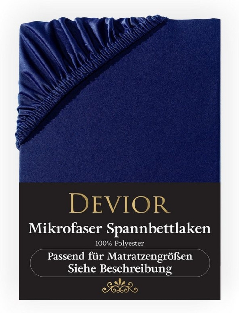 Devior Spannbettlaken Spannbetttuch Bettlaken Spannbetttücher Leintuch Mikrofaser, Jersey, Gummizug: Rundumgummizug, Matratzen Bezug bis 22cm Matratzenhöhe Bild 1